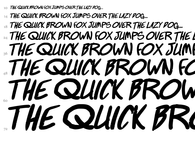 Fighting Wordz font waterfall